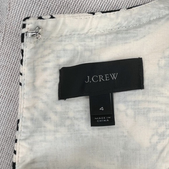 J. Crew Sleeveless Polynesian Print Dress sz 4 * Ivory Cream Tropical Pockets - Picture 10 of 11